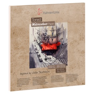 Hahnemuhle Toned Watercolor Paper Pad 20 Sheets 7.9"x7.9" Beige