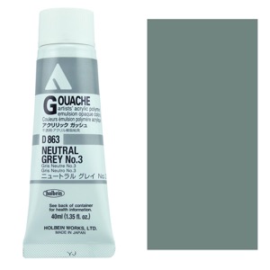 Holbein Acrylic Gouache 40ml Neutral Gray No. 3