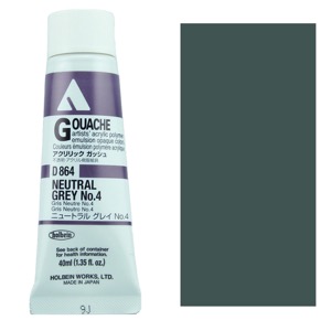 Holbein Acrylic Gouache 40ml Neutral Gray No. 4