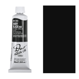 Holbein DUO Aqua Water Soluble Oil Paint 40ml Ivory Black Hue