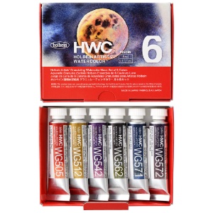 Holbein Artists' Granulating Watercolor 6 x 5ml Set Moon