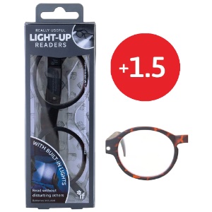 If USA Light-Up Readers Eye Glasses +1.5 Tortoise Shell