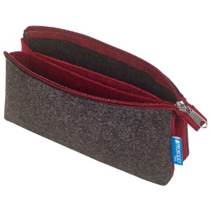 Itoya ProFolio Midtown Small Pouch 4"x7" Charcoal/Maroon