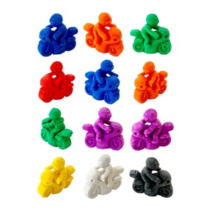Iwako Puzzle Eraser 2 Set Motorcycle Rider