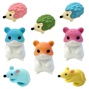 Iwako Puzzle Eraser Hamster, Hedgehog & Hamster