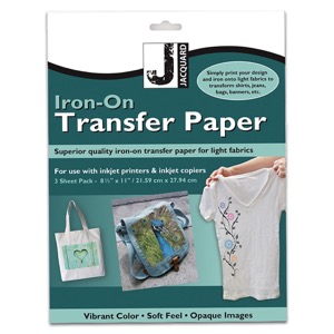 Jacquard Iron-On Transfer Paper Fabric Sheets 3 Pack 8.5"x11"