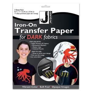 Jacquard Iron-On Transfer Paper Dark Fabric Sheets 3 Pack 8.5"x11"