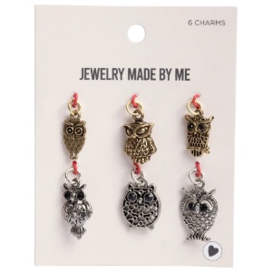 Jewelry Made By Me Charms 6 Set Whimsical Owl