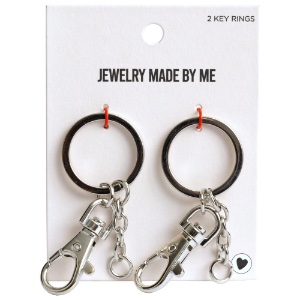 Jewelry Made By Me Lobster Clasp Key Ring 2 Set Silver