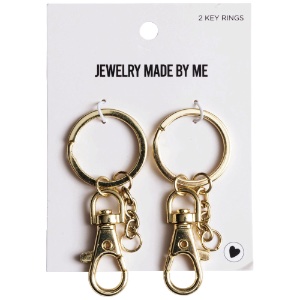 Jewelry Made By Me Lobster Clasp Key Ring 2 Set Gold