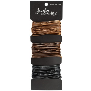 Jewelry Made By Me Wax Cord 15yd Tan, Brown & Black