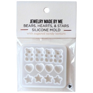Jewelry Made By Me Silicone Mold Gummy Bearts, Hearts & Stars