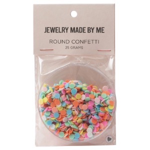 Jewelry Made By Me Round Resin Craft Inclusion Disc Confetti
