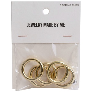 Jewelry Made By Me Round Spring Charm Clip 5 Pack Gold
