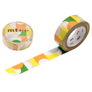 MT Washi Tape DECO Series 15mm Half Circle Yellow Green