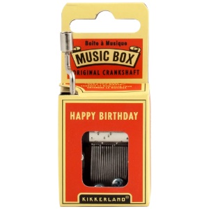 Kikkerland Crank Music Box Happy Birthday