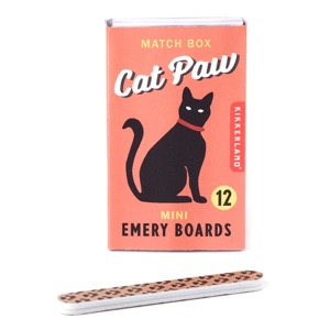 Kikkerland Cat Paw Match Box Emery Board 12 Set