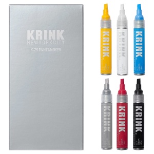 Krink K-75 Chisel Alcohol Paint Marker 22ml x 6 Set Assorted 7mm