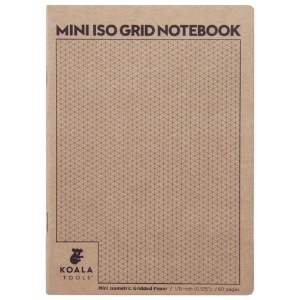 Koala Tools 1/8" Mini Isometric Gridded Paper Notebook 5"x7"