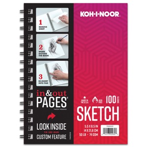 Koh-I-Noor Sketch In & Out Pages Side Wire Pad 5.5"x8.5"