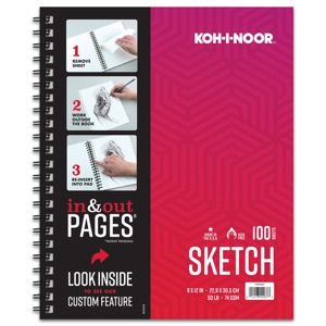 Koh-I-Noor Sketch In & Out Pages Side Wire Pad 9"x12"