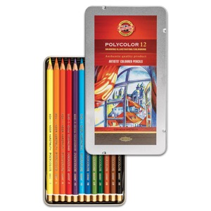 Polycolor Artist's Pencils 12 Tin Set