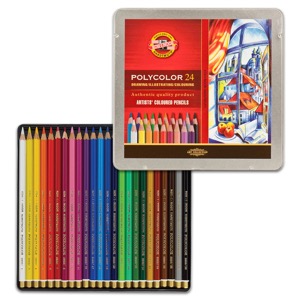 Polycolor Artist's Pencils 24 Tin Set