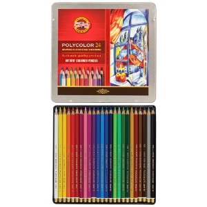 Polycolor Artist's Pencils 24 Tin Set