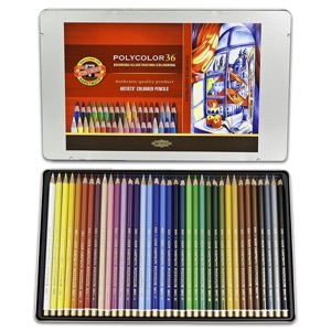 Polycolor Artist's Pencils 36 Tin Set