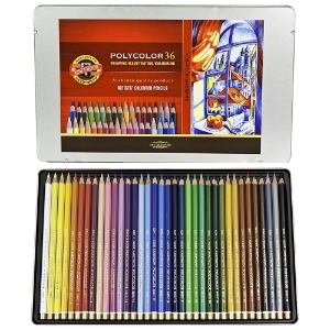 Polycolor Artist's Pencils 36 Tin Set