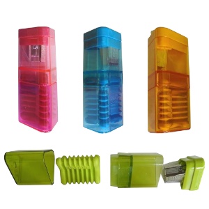 KUM Correc-Tri Metal Triangular Sharpener and Eraser- Assorted Colors