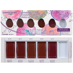 Kuretake Gansai Tambi Solid Watercolor 6 Set Granulating Colors