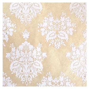 Lamali Decorative Lokta Paper Venetian Mask 20"x30" Natural/White