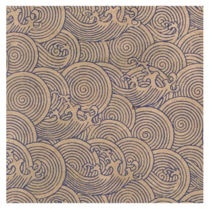 Lamali Decorative Lokta Paper Okinawa 20"x30" Cream/Blue
