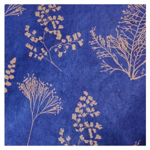 Lamali Decorative Lokta Paper Botanic 20"x30" Blue/Cream
