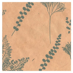 Lamali Decorative Lokta Paper Botanic 20"x30" Peach/Sage