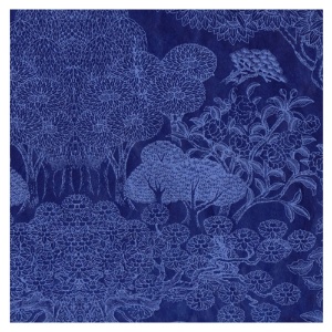 Lamali Decorative Lokta Paper Kongpo 20"x30" Blue/Light Blue