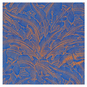 Lamali Decorative Lokta Paper Greenery Medium 20"x30" Blue/Rust
