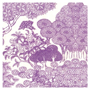 Lamali Decorative Lokta Paper Kongpo 20"x30" White/Violet