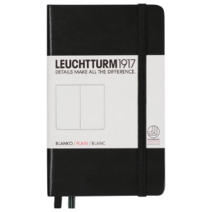LEUCHTTURM1917 Notebook Pocket A6 Hardcover 3-1/2"x6" Plain Black