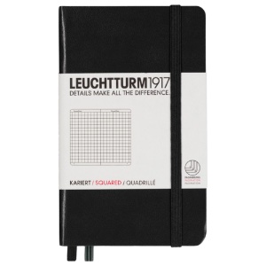 LEUCHTTURM1917 Notebook Pocket A6 Hardcover 3-3/4"x6" Square Black