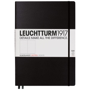LEUCHTTURM1917 Notebook Master Slim A4+ Hardcover 8.75"x12.5" Dot Black
