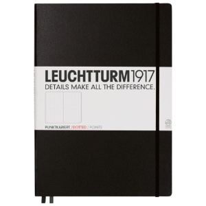LEUCHTTURM1917 Notebook Master A4+ Hardcover 8-3/4"x12-1/2" Dot Black