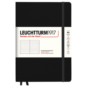 LEUCHTTURM1917 Notebook Medium A5 Hardcover 5-3/4"x8-1/4" Dot Black