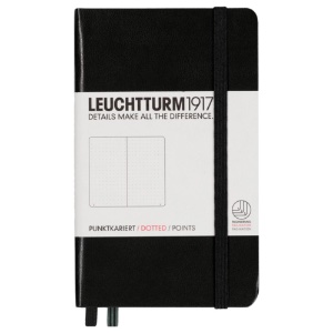 LEUCHTTURM1917 Notebook Pocket A6 Hardcover 3-1/2"x6" Dot Black