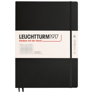 LEUCHTTURM1917 Notebook Master Slim A4+ Hardcover 8.75"x12.5" Ruled Black