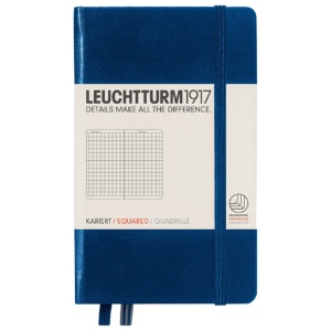 LEUCHTTURM1917 Notebook Pocket A6 Hardcover 3-1/2"x6" Square Navy