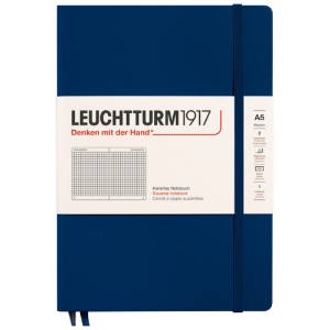 LEUCHTTURM1917 Notebook Medium A5 Hardcover 5-3/4"x8-1/4" Square Navy