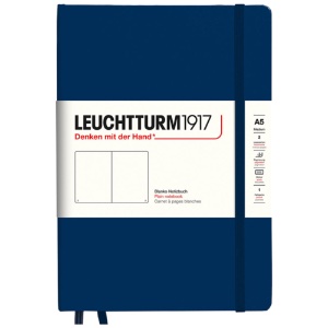 Leuchtturm1917 A5 Notebook Medium Hardcover Plain 5.8"x8.3" Navy