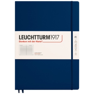 LEUCHTTURM1917 Notebook Master Slim A4+ Hardcover 8.75"x12.5" Ruled Navy